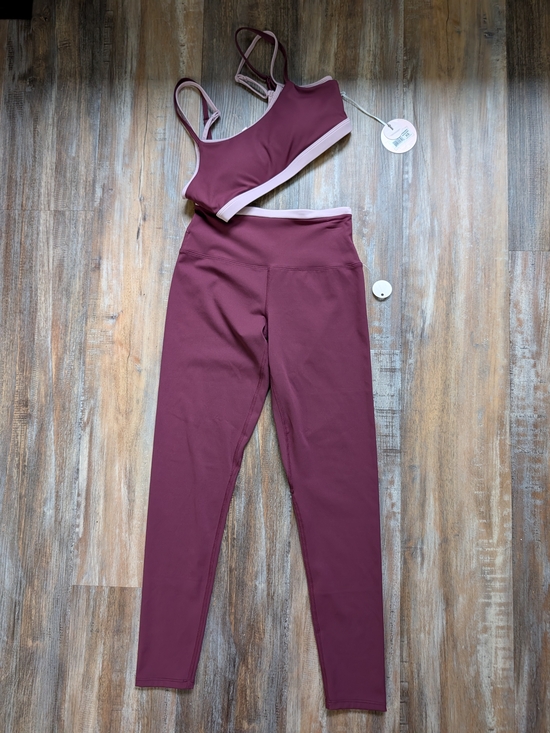 Posie Active Pants - Posie Active Burgundy Pink 2-Piece Sports Bra & Leggings Set XS NWT